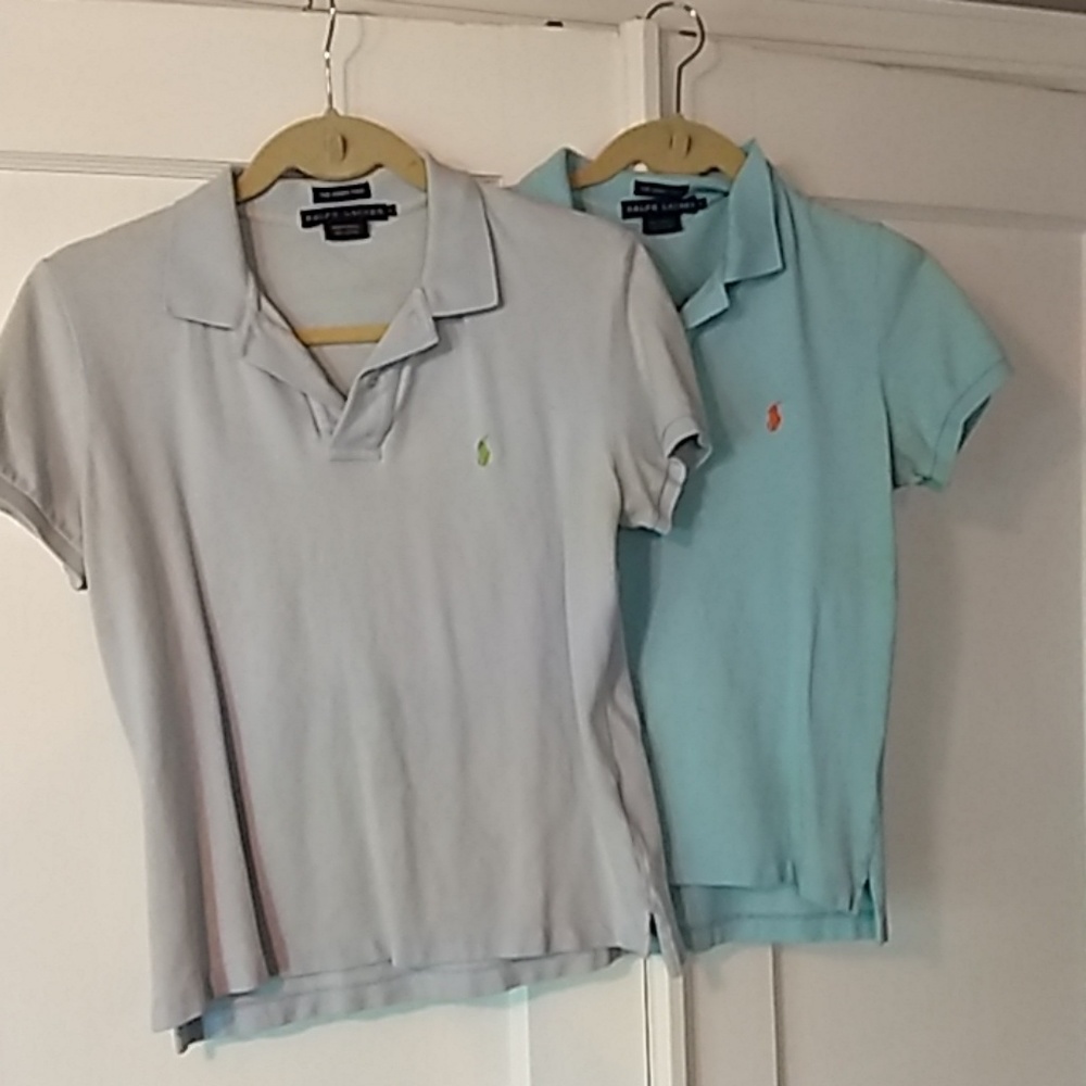 2 Blue Ralph Lauren Skinny Polo (Size Large)